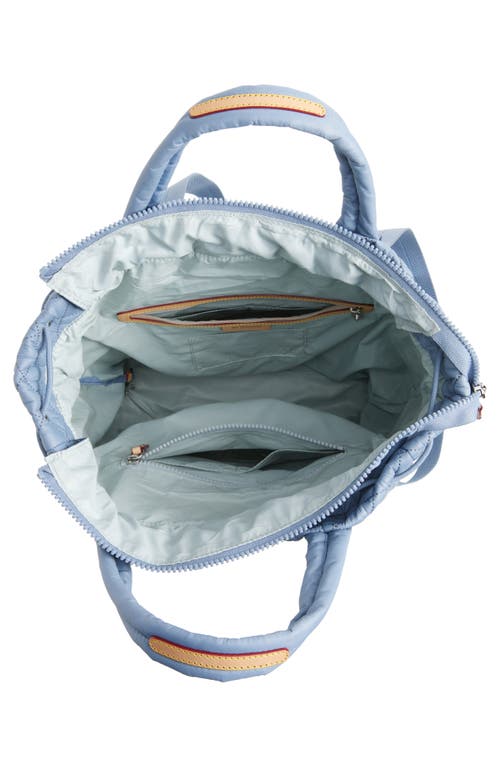 Mz Wallace Metro Quilted Nylon Convertible Backpack In Stone Blue Metro