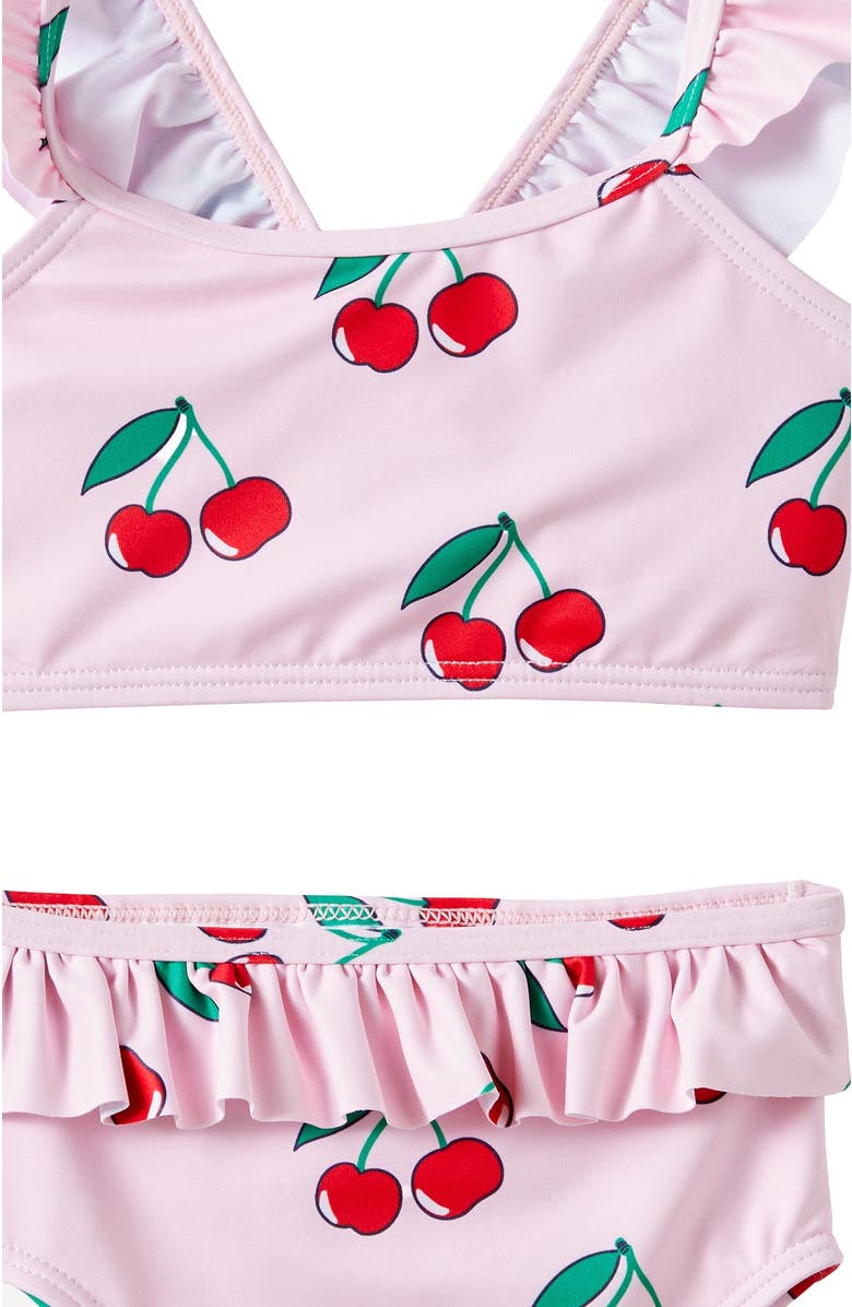 Cotton On Kids Lottie Two Piece Swim Set, Alternate, color, Tea Party Pink Cherries