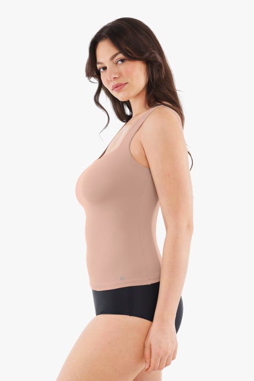 Popilush Cloud-touch Double-layer Shaping Sleeveless Top In Neutral