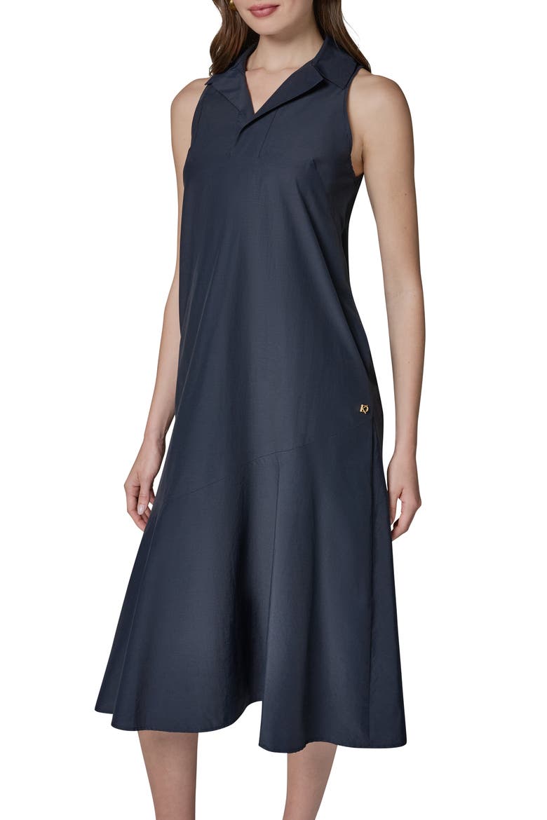 Crushed Cotton Blend Midi Dress, Alternate, color, NIGHTFALL