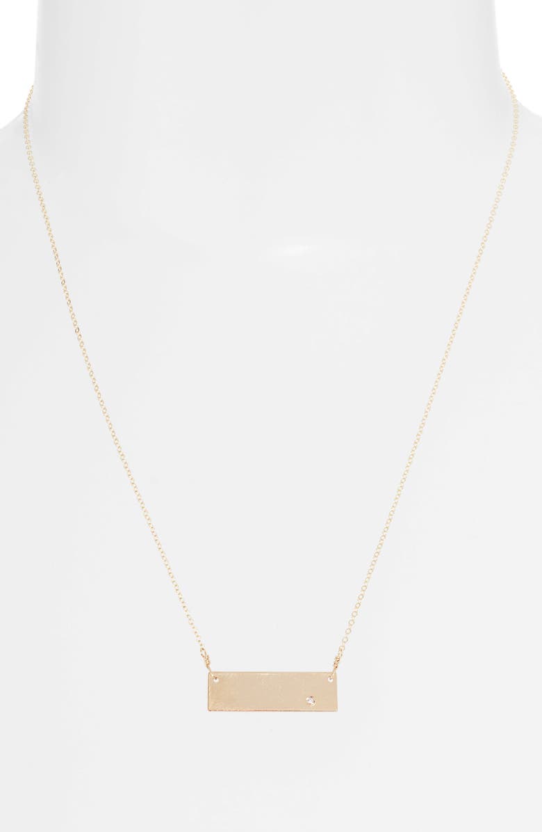 Nashelle Clean Slate Diamond Bar Pendant Necklace, Alternate, color,