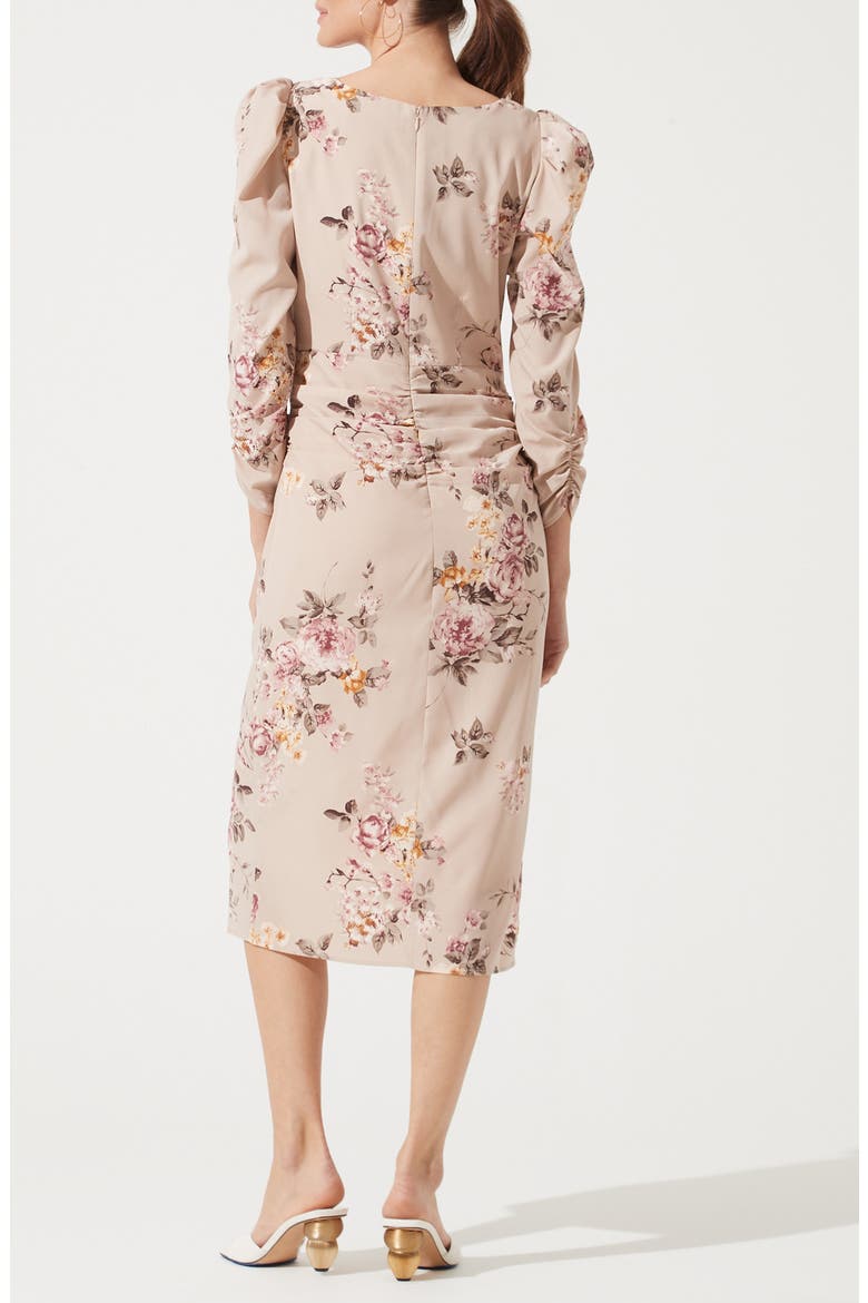 the Label Floral Print Long Sleeve Dress, Alternate, color, BLUSH FLORAL