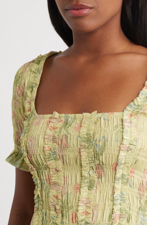 Damson Madder Raphaela Floral Midi Dress In Green