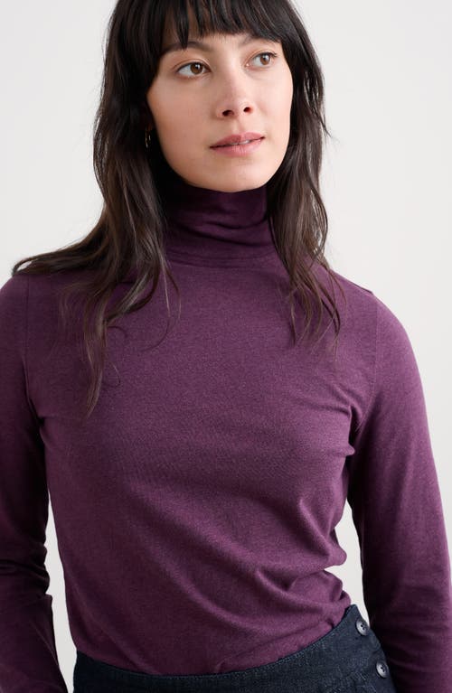 Seasalt Cornwall Landing Turtleneck Stretch Organic Cotton Top In Purple