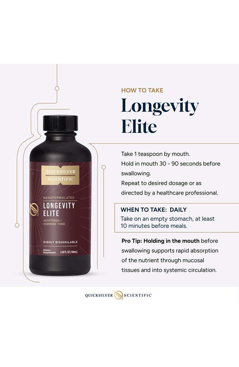 Quicksilver Scientific Longevity Elite Liposomal Adaptogen and Pregnenolone Tonic, Alternate, color, NO COLOR