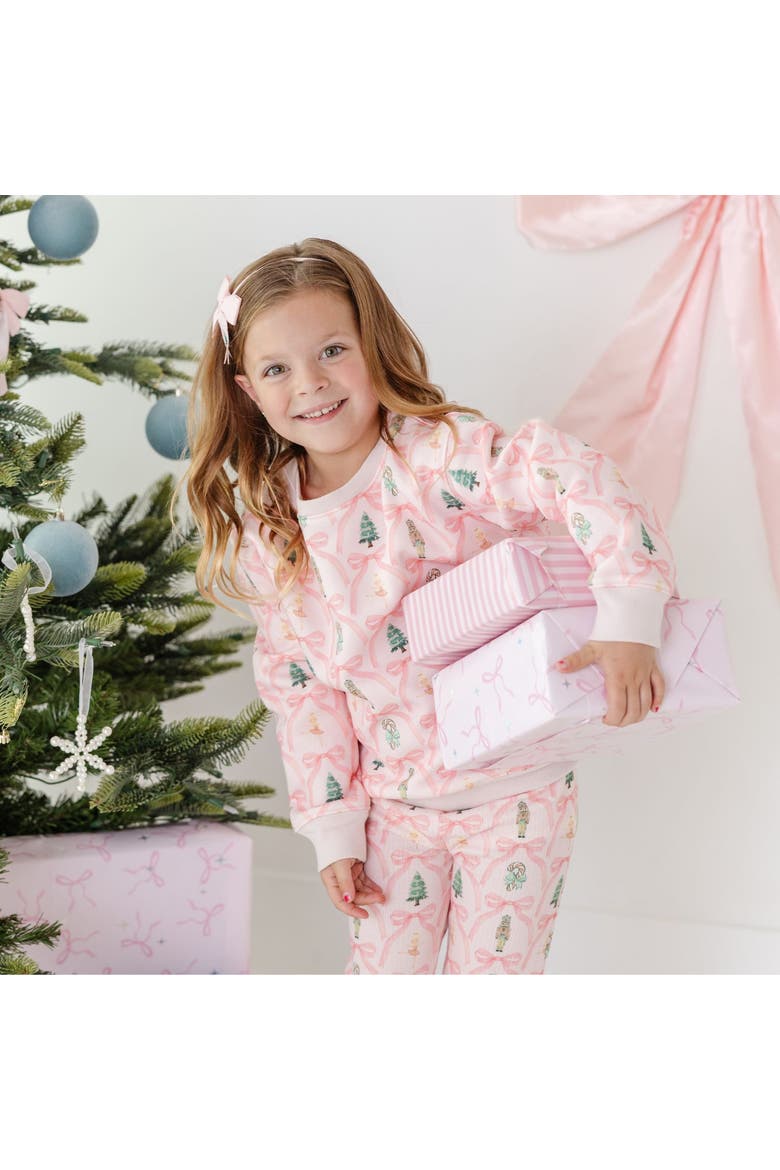 Christmas Tree Embroidered Bow Headband, Alternate, color, Pink