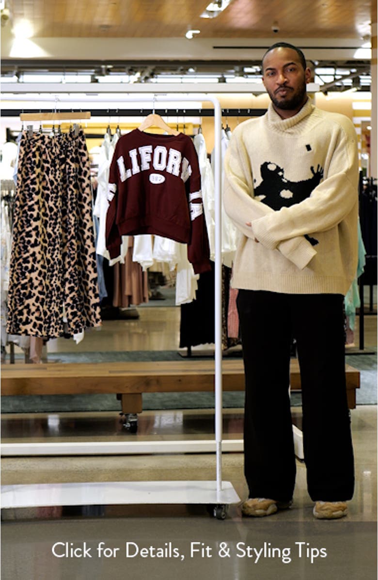 Kids' Varsity Graphic Sweatshirt & Leopard Print Pants Set, sales video thumbnail