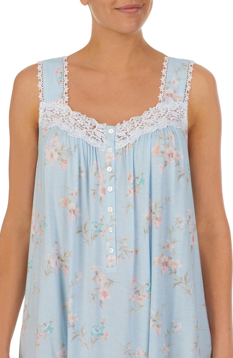 Eileen West Floral Short Jersey Nightgown, Alternate, color, 