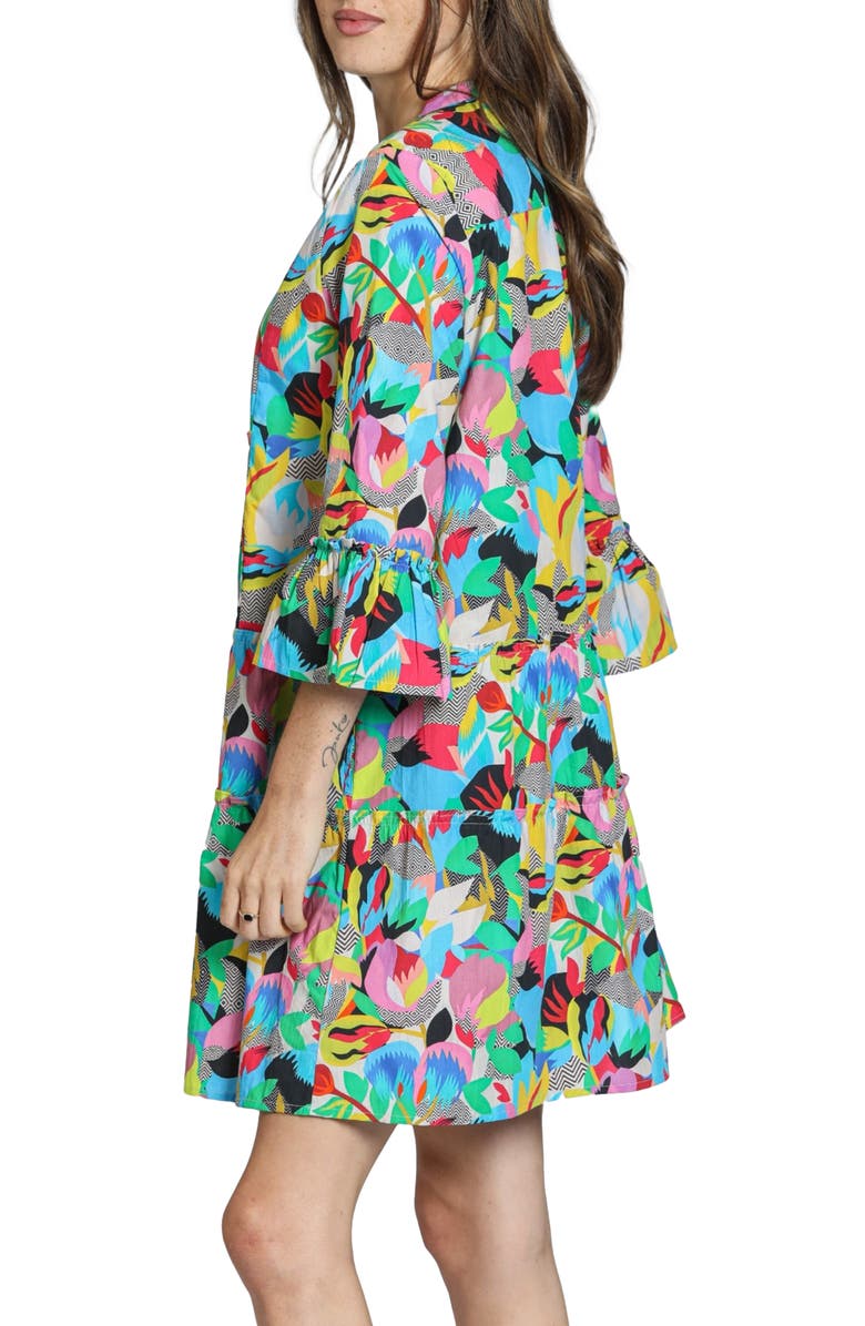 APNY Mix Print Tunic Dress, Alternate, color, Bright Blue Multi