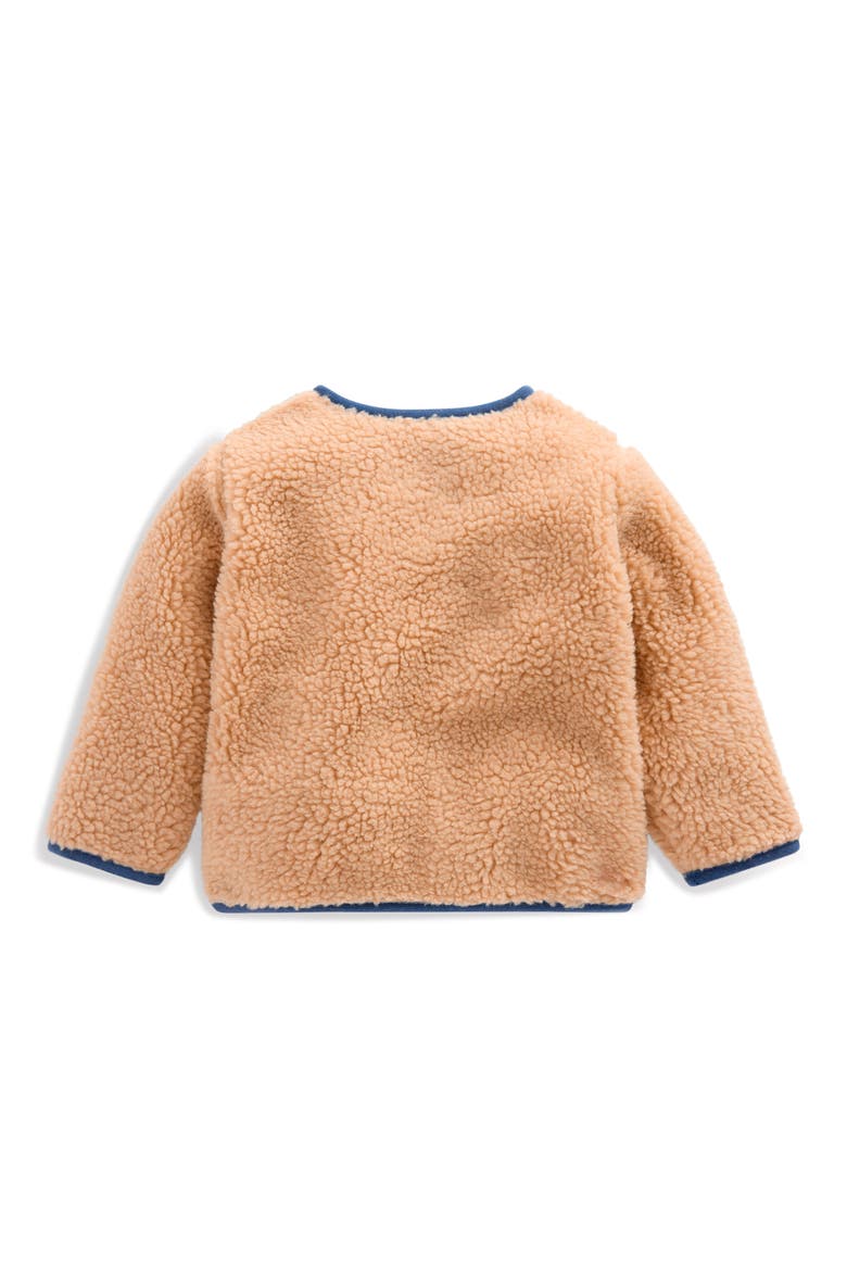 Kids' Teddy Button Front Jacket, Alternate, color, BROWN/ BLUE
