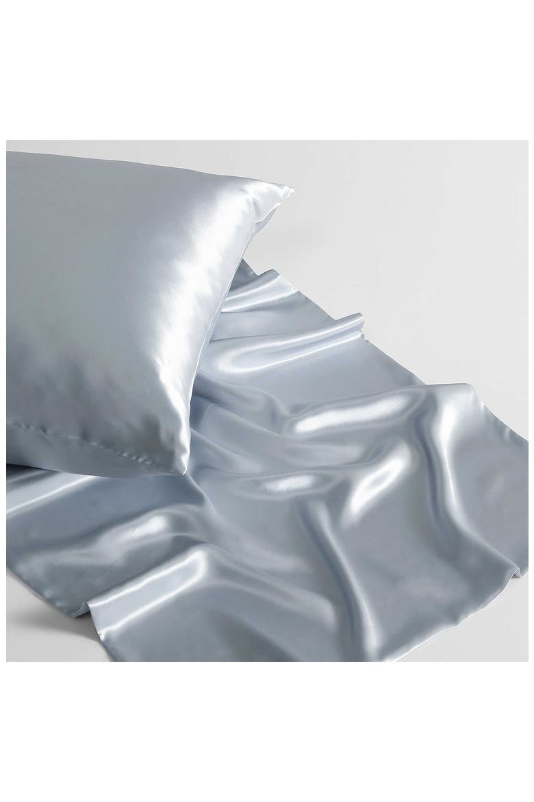 Set of 2 Mulberry Silk Pillowcases, Alternate, color, LIGHT BLUE