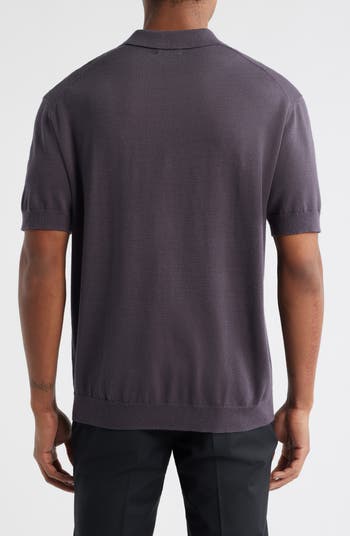 Short Sleeve Johnny Collar Polo Sweater