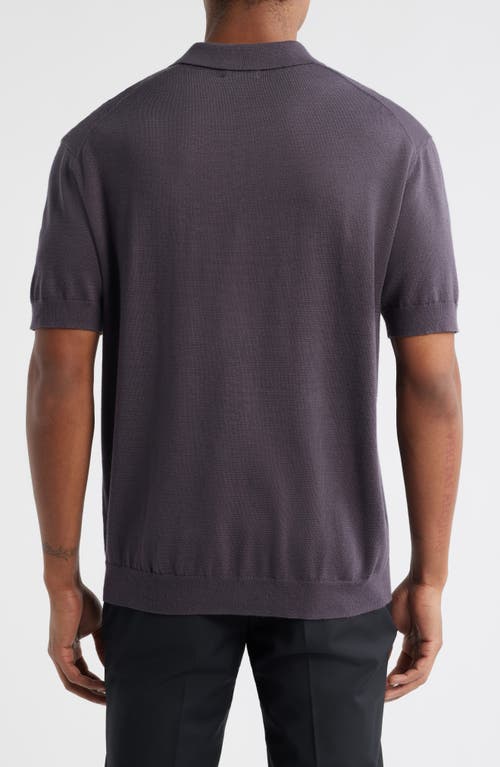 Open Edit Short Sleeve Johnny Collar Polo Sweater