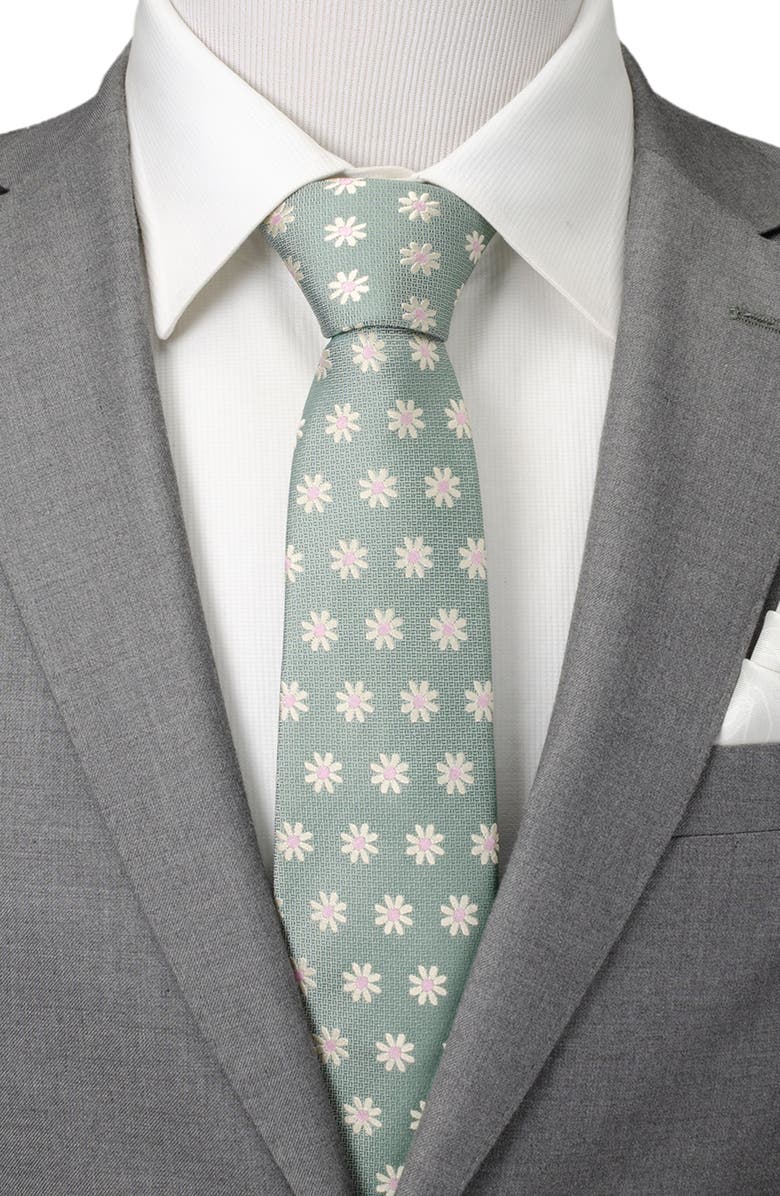 Cufflinks, Inc. Daisy Floral Silk Tie, Alternate, color, Green