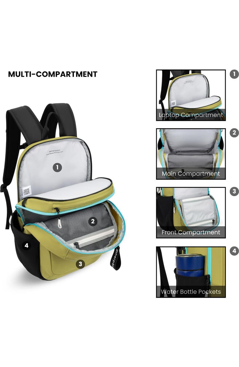 Sherpani Getaway RFID Protection Laptop Backpack, 22L, Fits 15'' Laptop, Wasabi Stone, Alternate, color, Wasabi Stone