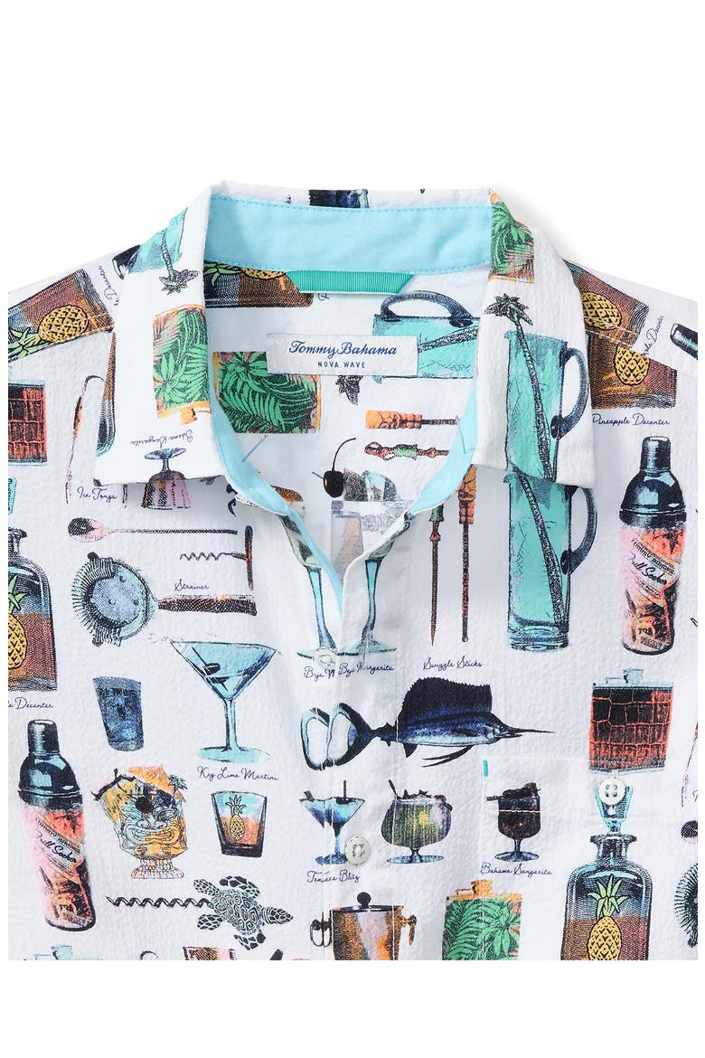 Nova Wave Well Stocked Short Sleeve Seersucker Button-Up Shirt, Alternate, color, WHITE