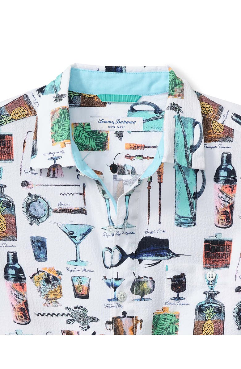 Tommy Bahama Nova Wave Well Stocked Short Sleeve Seersucker Button-Up Shirt, Alternate, color, White