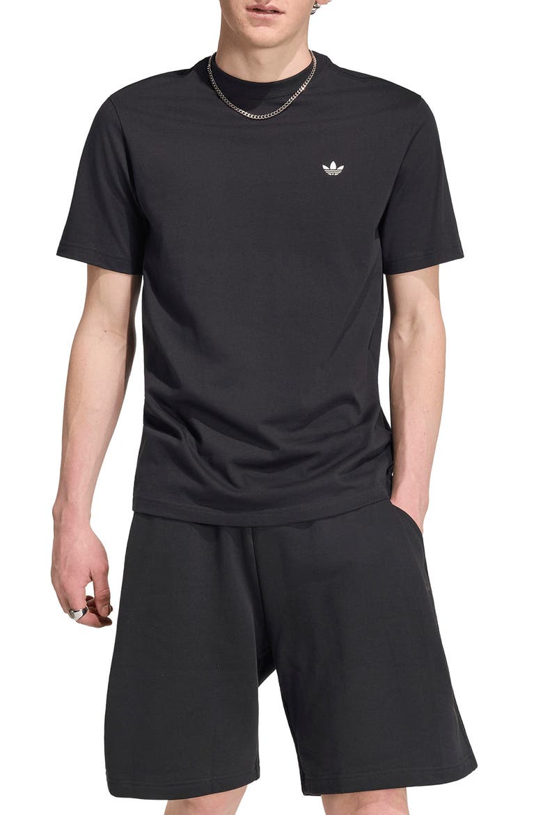 Trefoil Essentials Cotton T-Shirt, Main, color, BLACK