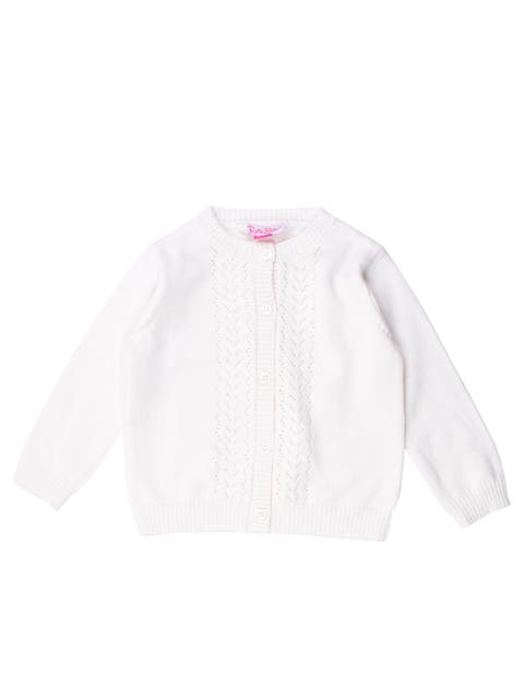 Girls Lightweight Pointelle Cardigan