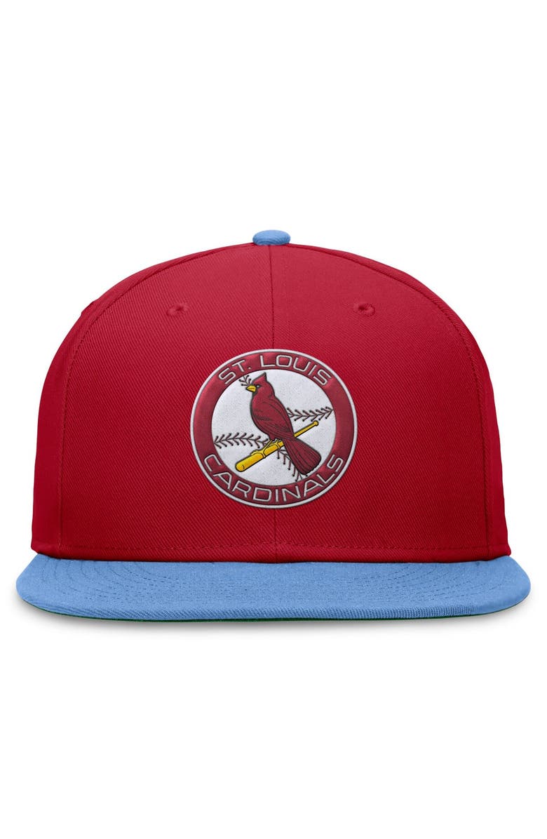 Nike Men's Nike Red/Light Blue St. Louis Cardinals Rewind Cooperstown True Performance Fitted Hat, Alternate, color, Red