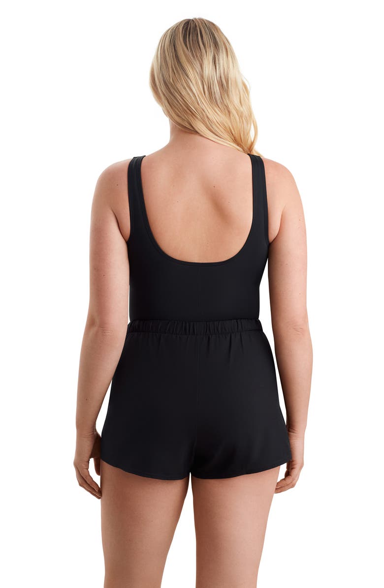 ShapeSolver Sport Scoopneck Runaround Chlorine Resistant One-Piece Swimsuit, Alternate, color, Linked Up