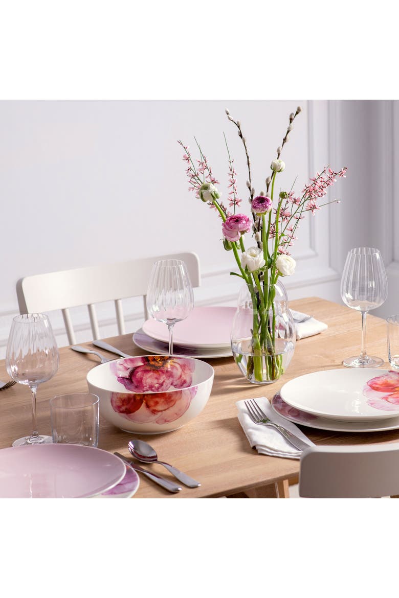 Rose Garden Round Vegetable Bowl, Alternate, color, pink