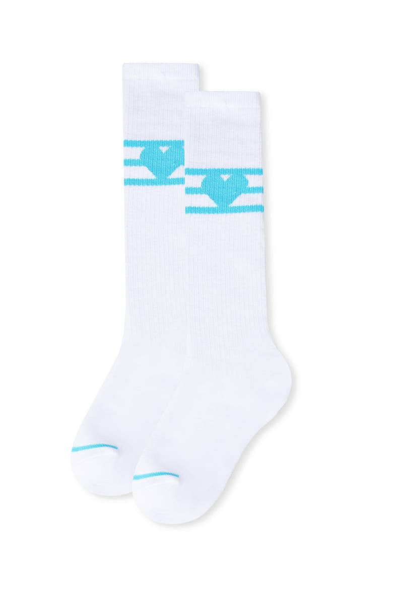 Sweetheart Pastel Knee High Socks, Alternate, color, Aqua