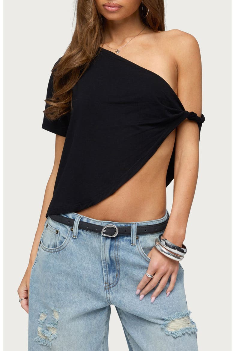 Asymmetric One-Shoulder Top, Main, color, BLACK