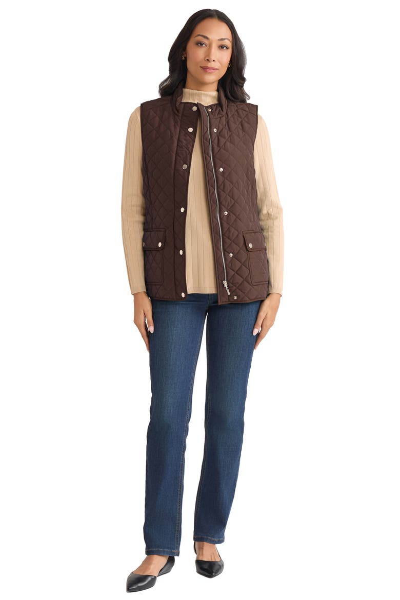 Quilted Vest, Alternate, color, COFFEE BEAN