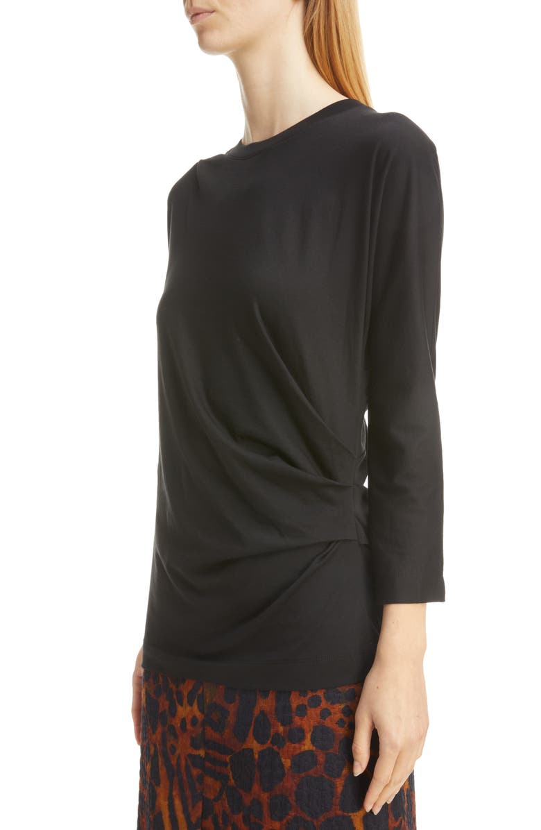 Dries Van Noten Helfar Draped Jersey Top, Alternate, color, 