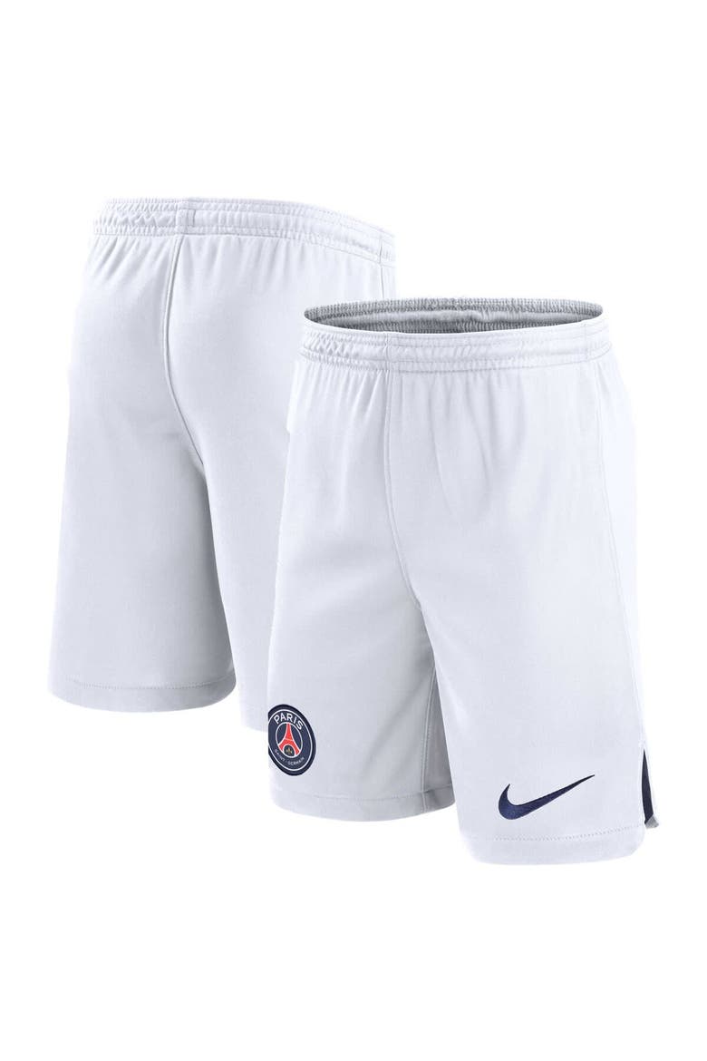 Youth Nike White Paris Saint-Germain 2023/24 Away Stadium Performance Shorts, Main, color, White