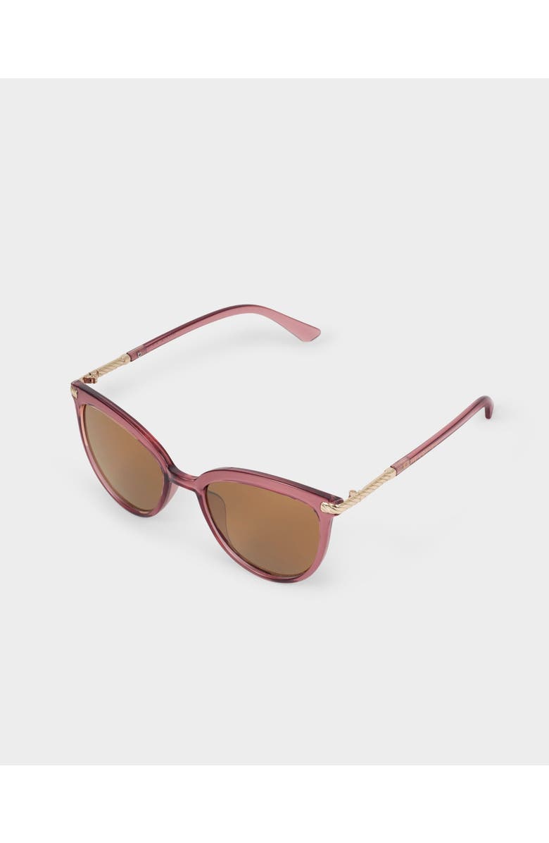 Katie Loxton Ravello Round Sunglasses in Cherry Transparent, Main, color, Cherry