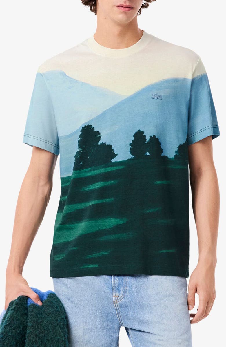 Lacoste Mountain Graphic T-Shirt, Main, color, Sinople/ Yellow-Green