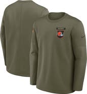 Nike Men's Nike Olive Cleveland Browns 2025 Salute to Service Sideline Coaches Therma-FIT Long Sleeve Shirt
