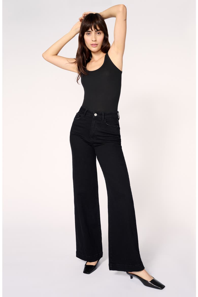 NCE High Waist Wide Leg Jeans, Alternate, color, INKWELL
