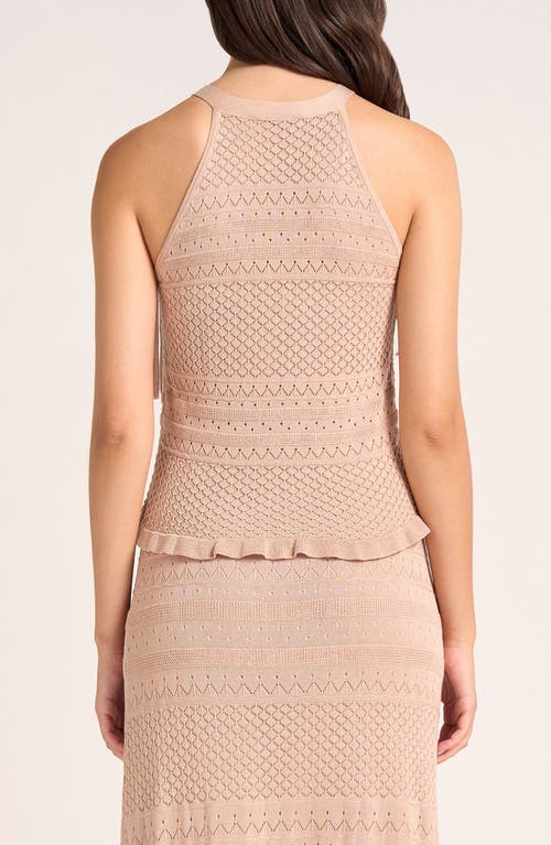 Matty M Mae Tie Neck Pointelle Sweater Vest In Pink