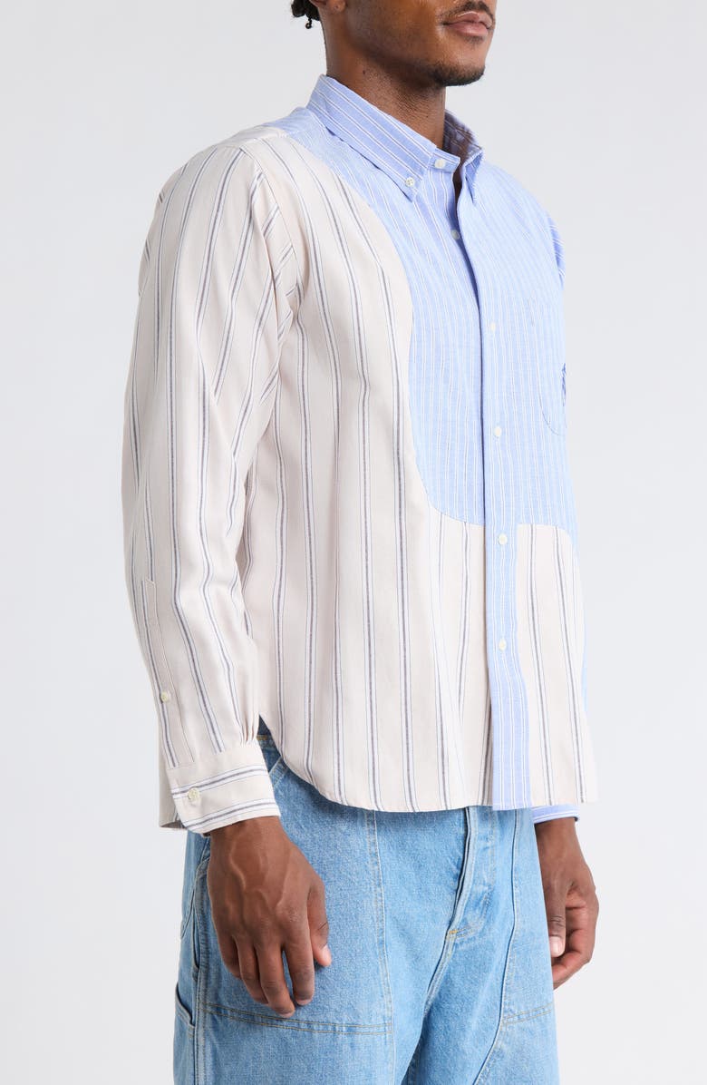 Brain Dead x Brooks Brothers California Panelled Oxford Button-Down Shirt, Alternate, color, Light Blue
