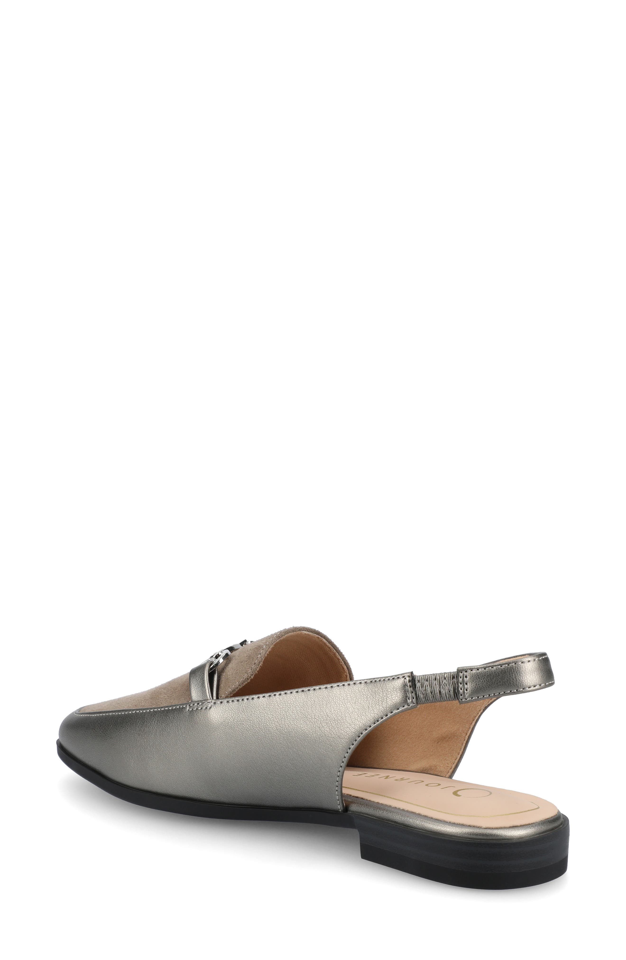 Journee Collection Lainey Slingback Flat, Alternate, color, Pewter