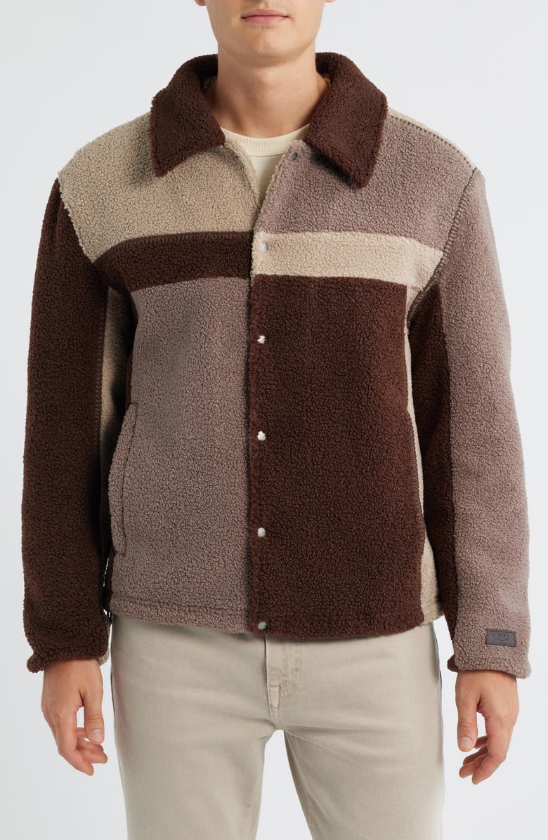 UGG<sup>®</sup> Lachlan UGGfluff Shirt Jacket, Alternate, color, Cola Multi