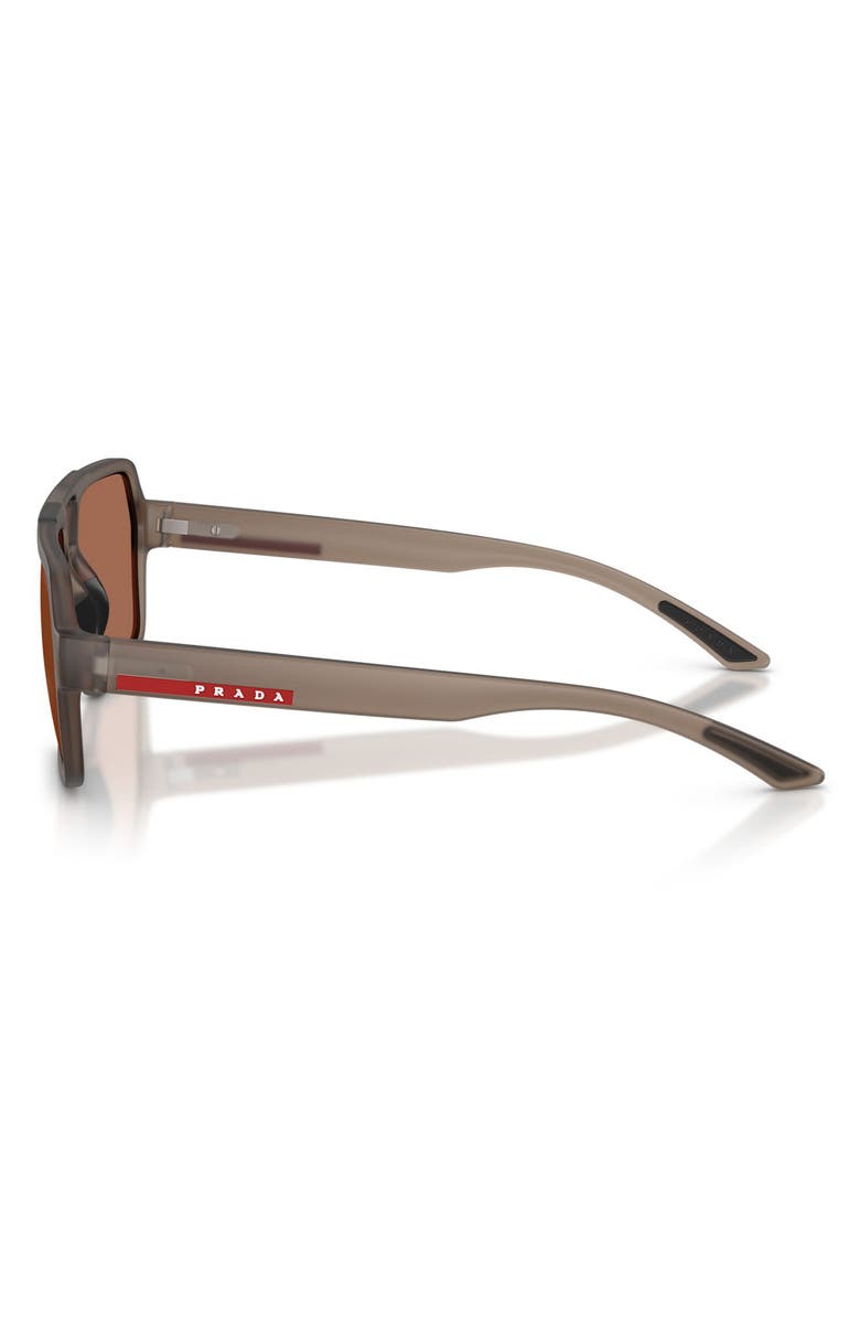 Prada Linea Rossa 59mm Pilot Sunglasses, Alternate, color, Transparent Brown / Brown