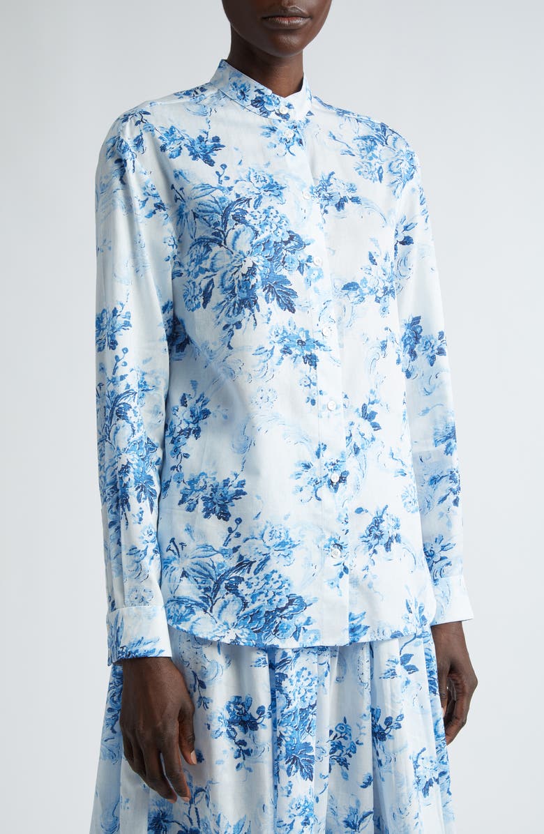 Erdem Floral Print Button-Up Shirt, Alternate, color,