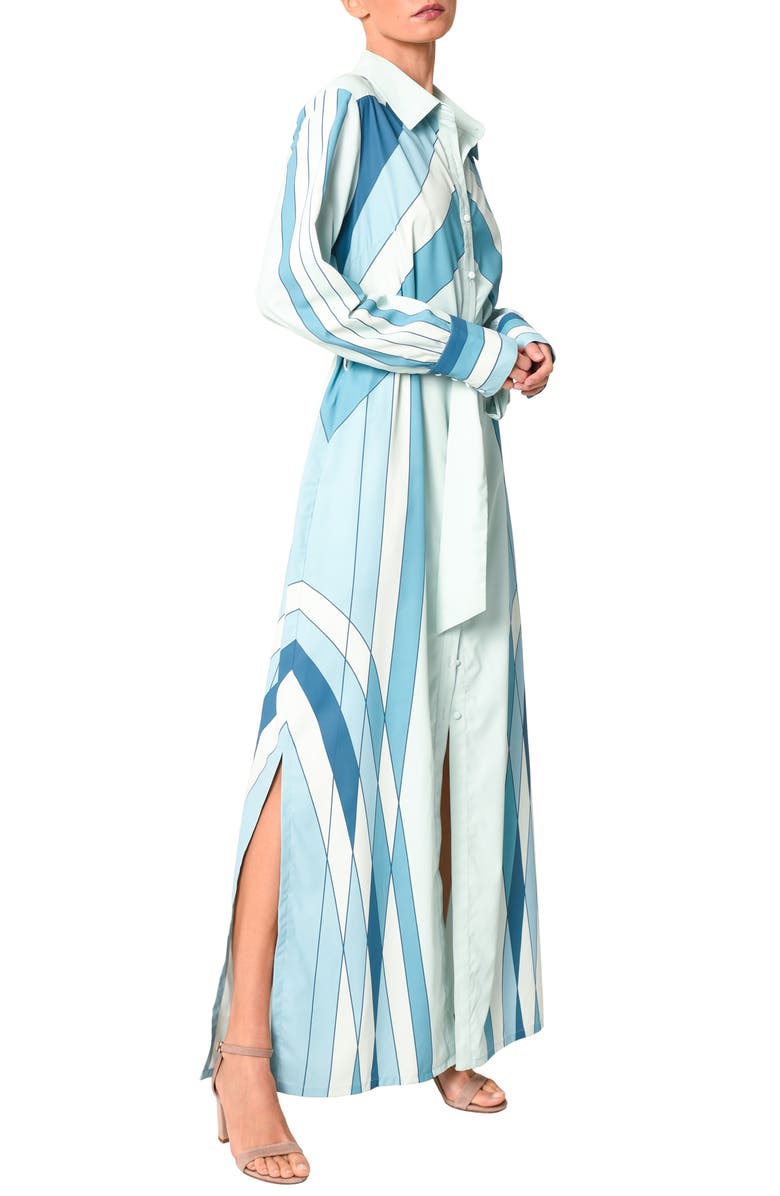 CIEBON Jynai Long Sleeve Shirtdress, Alternate, color, Green