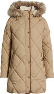 Lauren Ralph Lauren Faux Fur Trim Hooded Puffer Jacket