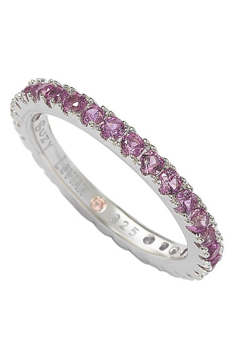 Pink CZ Eternity Band Ring