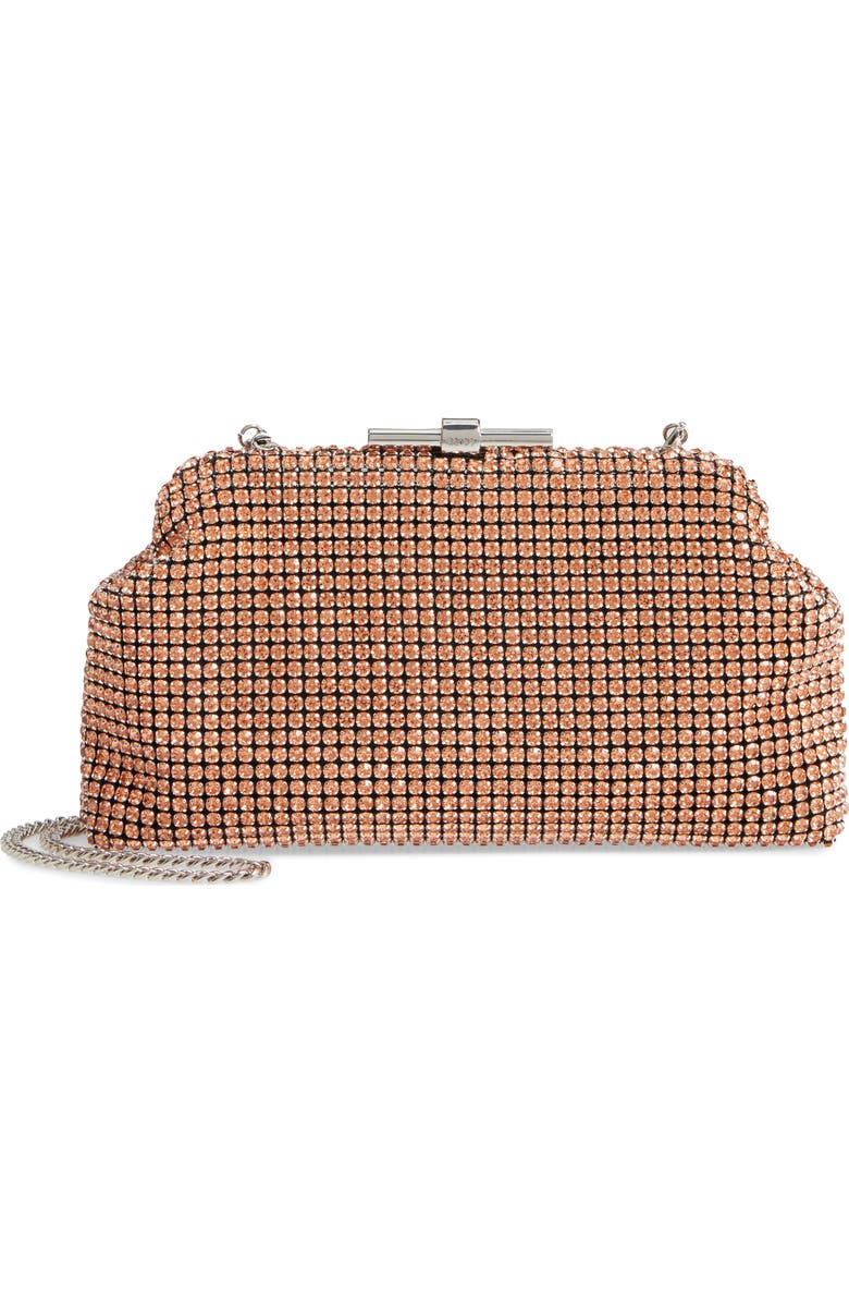 Reiss Adaline Crystal Embellished Frame Clutch, Main, color, Pasman Pink