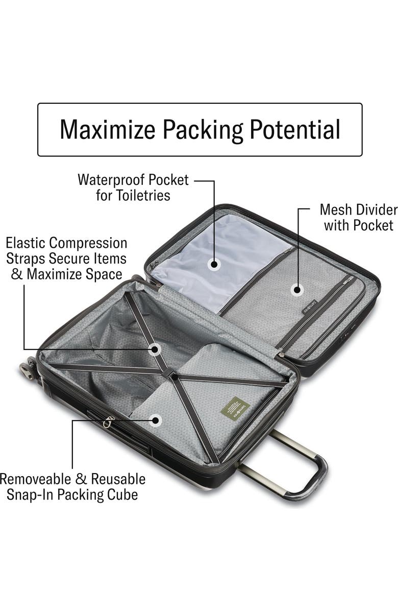 Samsonite Octiv Hardside Spinner Carry-On Luggage, Alternate, color, Aluminum Silver