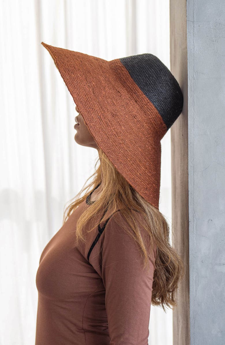 BRUNNA.CO The Riri Duo Jute Straw Hat, Alternate, color, Burnt Sienna
