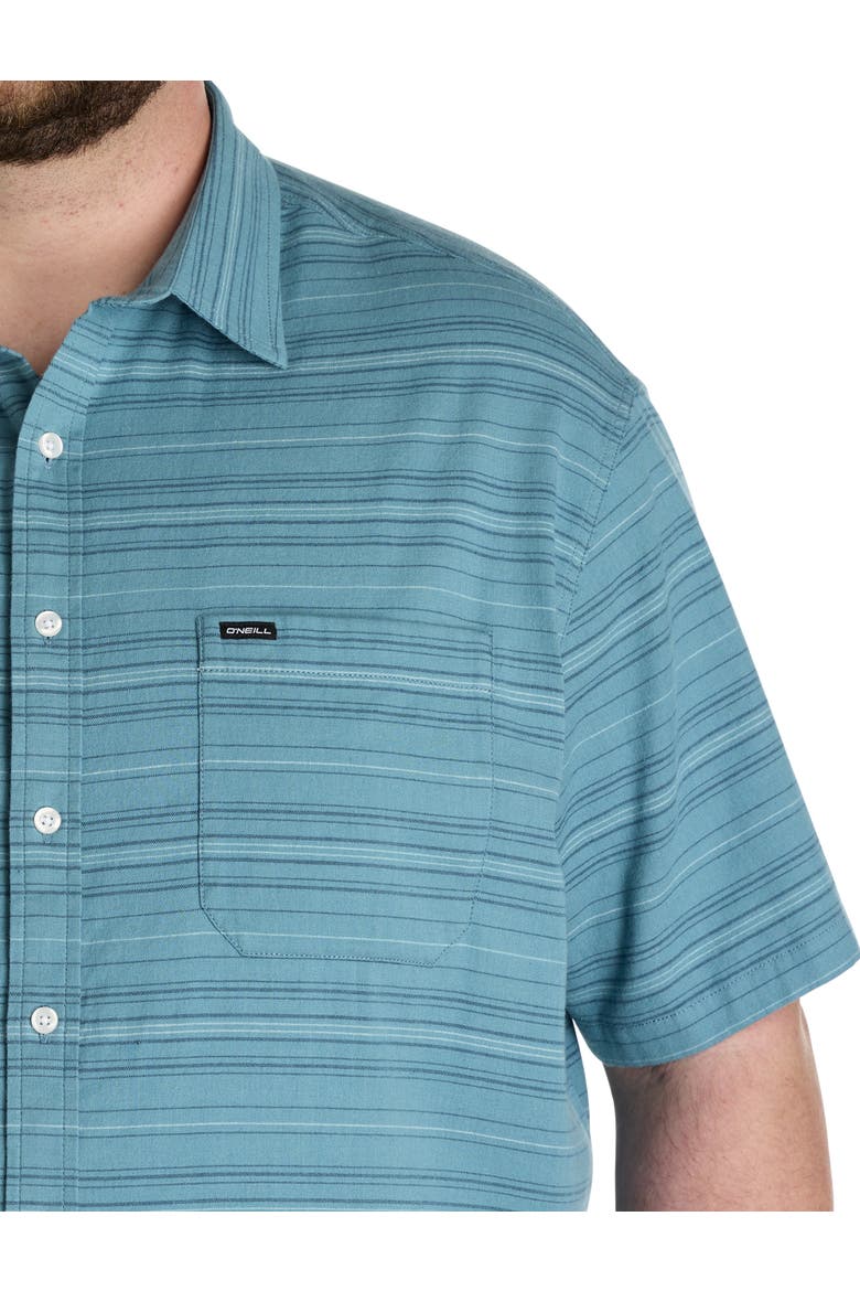 Big & Tall Seafaring Stripe Sport Shirt, Alternate, color, STROMY BLUE