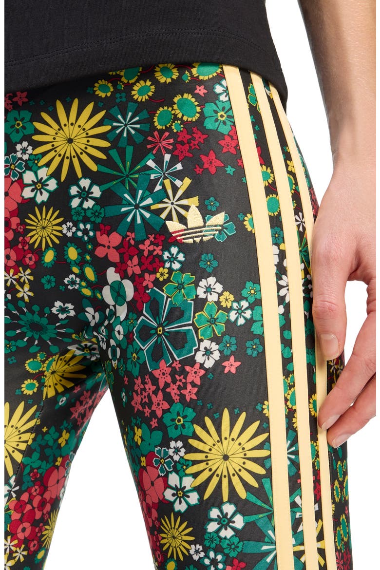 3S Floral Print Leggings, Alternate, color, BLACK/ BOLD GREEN