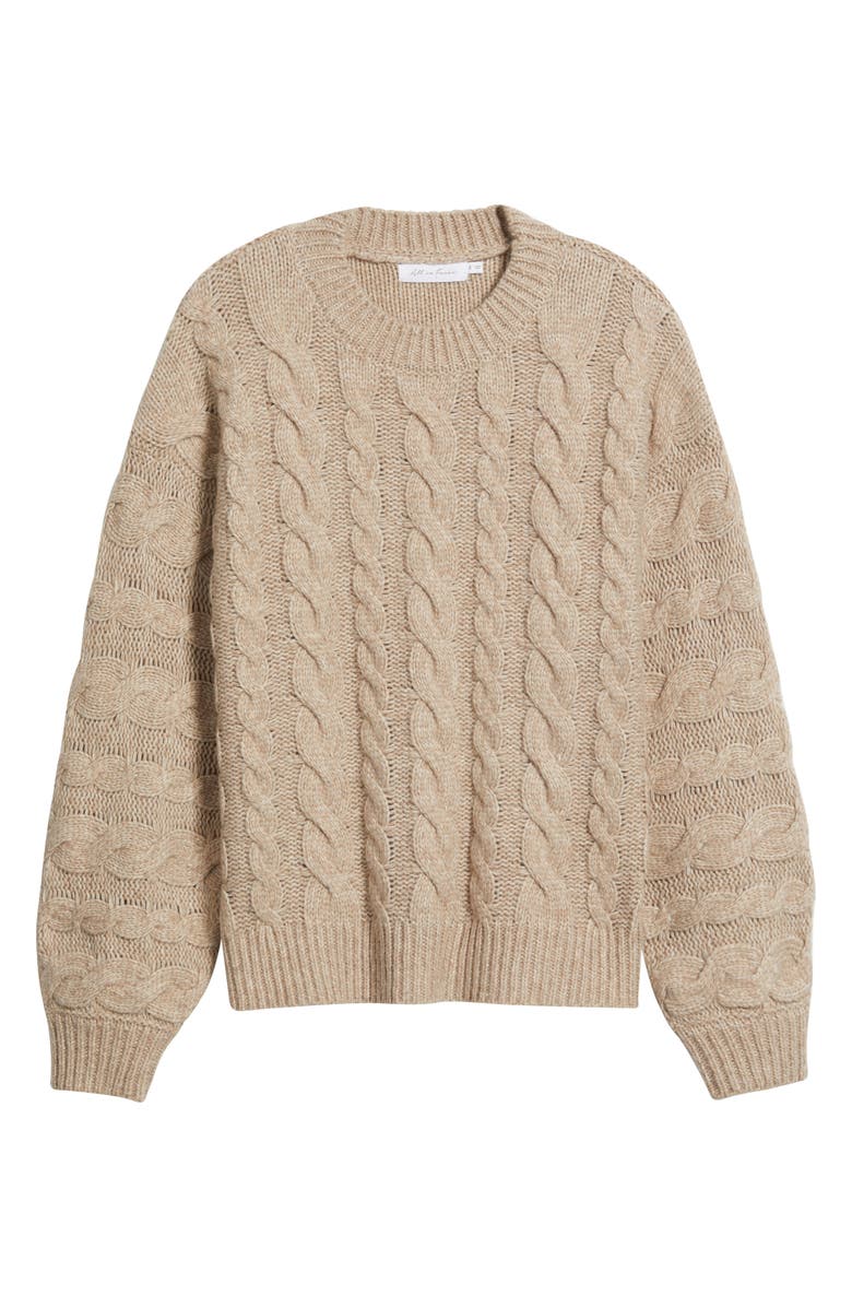 All in Favor Oversize Cable Knit Sweater, Alternate, color, Beige